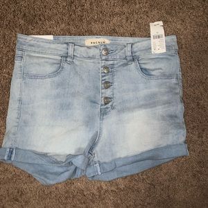 NEW PacSun Light-Wash Jean Shorts with Buttons